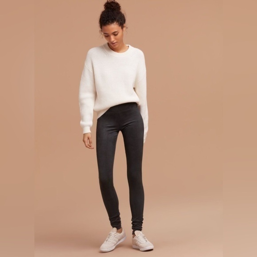Aritizia Wilfred Free Daria charcoal gray faux suede leggings